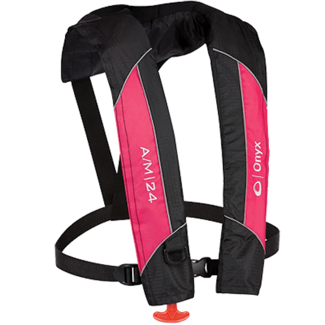 132000-105-004-14 – ONYX OUTDOOR PFD - Personal Floatation Device, A/M-24 Life Jacket, Pink, Auto-Inflates When Immer...